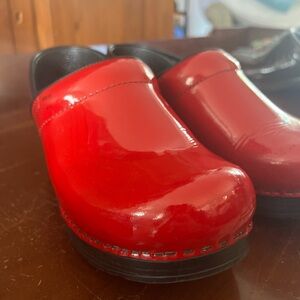 Bright red Danskos